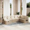 vidaXL Set Divano da Giardino 8 pz con Cuscini Beige in Polyrattan