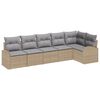 vidaXL Set Divano da Giardino con cuscino 6 pcs Beige Poly Rattan