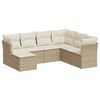 vidaXL Set Divani da Giardino 7 pz con Cuscini Beige in Polyrattan