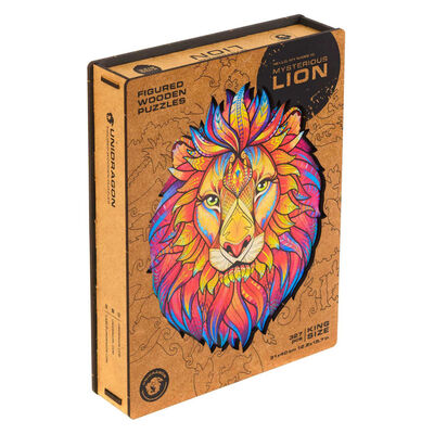 UNIDRAGON Puzzle in Legno 327 pz Mysterious Lion King Size 31x40 cm