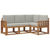 vidaXL Set di divani da esterno 4 pz Grigio Naturale e Chiaro