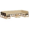 vidaXL Set di divani da esterno 11 pz Bianco e Beige