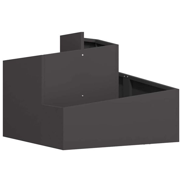 vidaXL Vaso da giardino Nero 60 x 60 x 50 cm Acciaio laminato a freddo