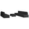 vidaXL Set Divani da Giardino 8 pz in Polyrattan Nero