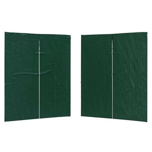 vidaXL Parete per tenda da festa 2 pcs Verde 200 x 195 cm PE e Acciaio