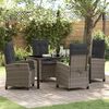 vidaXL Set da Pranzo per Giardino con cuscino 5 pcs Grigio polyrattan