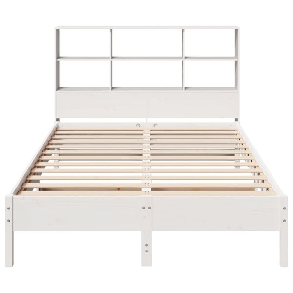 vidaXL Letto Libreria senza Materasso Bianco 120x200 cm Legno di Pino