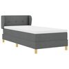 vidaXL Letto a molle con materasso Grigio scuro 80 x 200 cm Tessuto