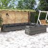 vidaXL Set Divani da Giardino 10 pz con Cuscini in Polyrattan Grigio
