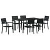 vidaXL Set da Pranzo per Giardino 7 pz Nero