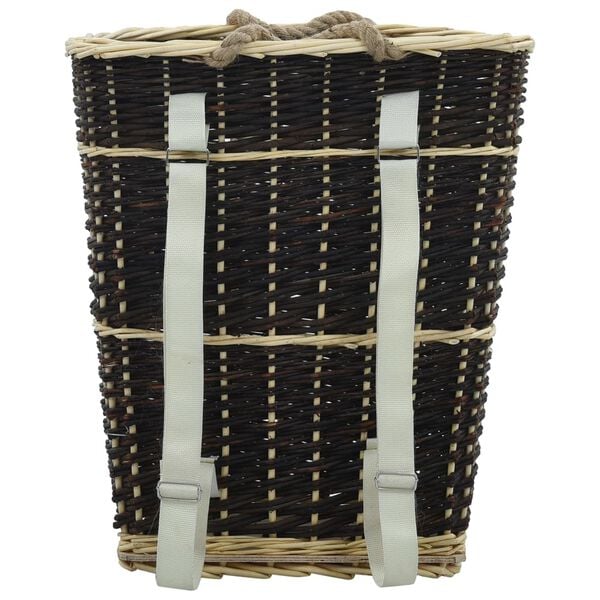 vidaXL Cesta per Legna con Spallacci 50x44x58cm Salice Naturale