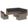 vidaXL Set Divani da Giardino 12 pz con Cuscini Grigio in Polyrattan