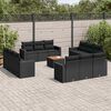vidaXL Set Divani da Giardino 13pz con Cuscini Nero in Polyrattan