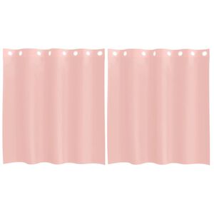 vidaXL Tende in Voile con Occhielli 2 pz Rosa 140x140 cm