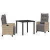 vidaXL Set da Pranzo per Giardino 3 pz Beige polyrattan