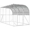 vidaXL Gabbia per Polli Contro il Muro Argento 600 x 150 x 215 cm