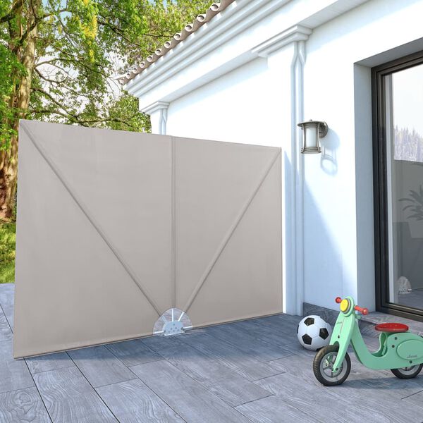 vidaXL Tenda Laterale per Terrazza Pieghevole Crema 240x160 cm