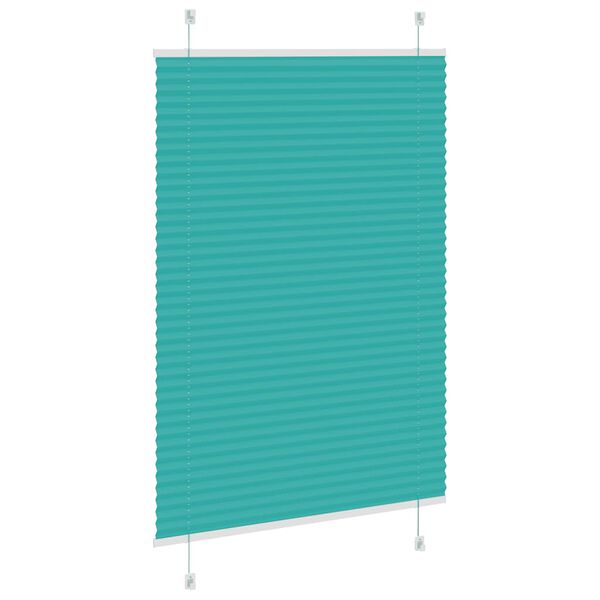 vidaXL Tenda Plissettata Verde petrolio 100x150 cm Larghezza Tessuto
