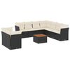 vidaXL Set Divani da Giardino 10pz con Cuscini in Polyrattan Nero
