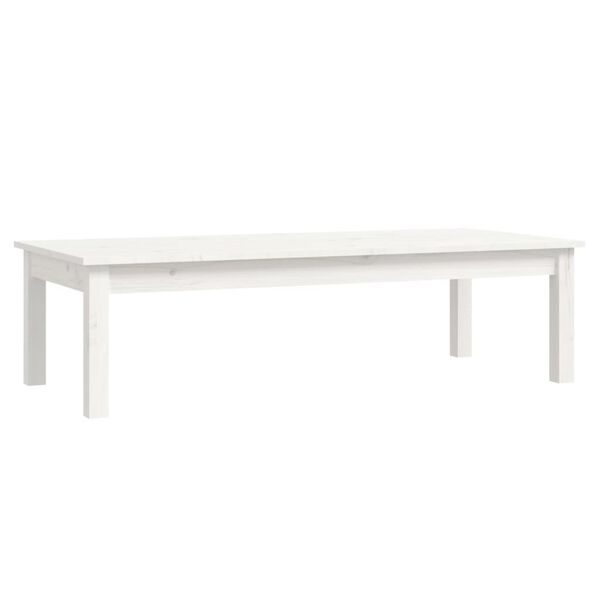 vidaXL Tavolino da Salotto Bianco 110x50x30 cm Legno Massello di Pino