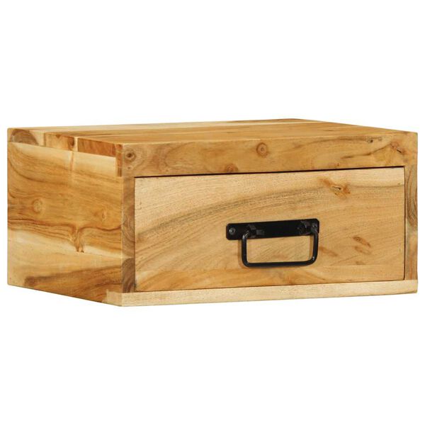 vidaXL Comodini da Parete 2pz in Legno Massello di Acacia