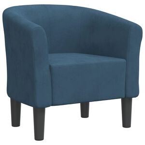 vidaXL Poltrona Cabriolet Blu Scuro in Velluto