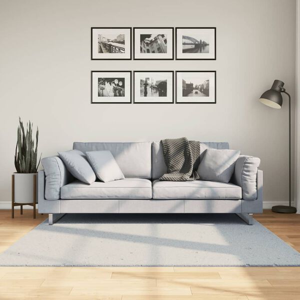 vidaXL Tappeto a Pelo Corto HUARTE Morbido e Lavabile Blu 160x160 cm