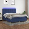vidaXL Letto a Molle con Materasso e LED Blu 180x200 cm in Tessuto