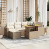 vidaXL Set Divani da Giardino 11 pz con Cuscini Beige in Polyrattan