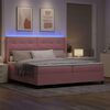 vidaXL Letto a molle con materasso con led Rosa 200 x 200 cm Velluto