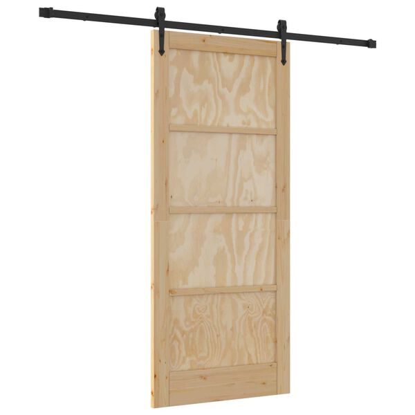 vidaXL Porta scorrevole ORKDAL Marrone 86 x 198,5 cm Pino massello