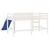 vidaXL Letto Soppalco Scivolo Bambini Bianco 90x190 cm Massello Pino