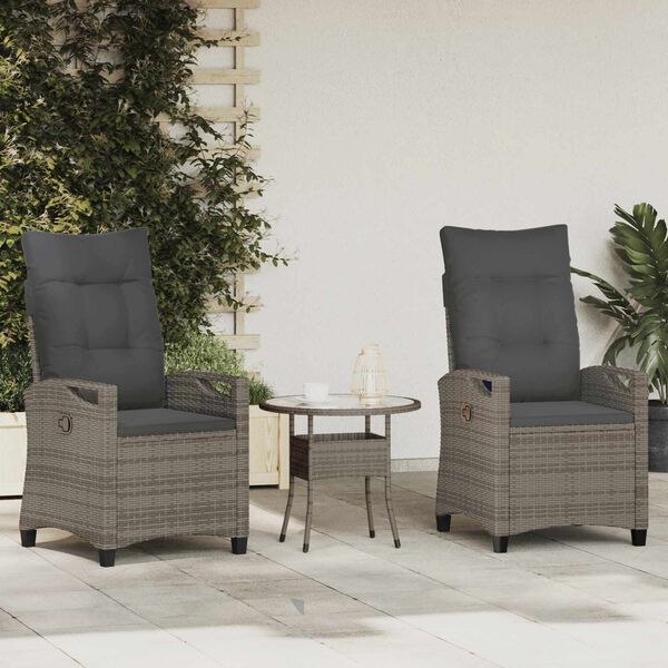 vidaXL Sedia da Giardino 2 pcs Grigio e Grigio Scuro 56 x 60 x 112 cm