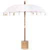 vidaXL Ombrello balinese con base Crema e Naturale 220 x 220 x 250 cm