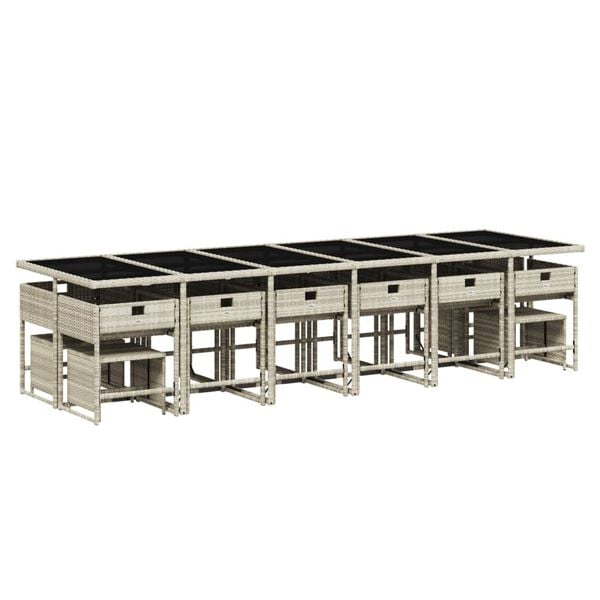 vidaXL Set da Pranzo da Giardino 17pz con Cuscini Grigio in Polyrattan