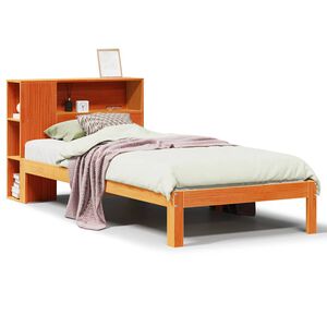 vidaXL Letto Libreria senza Materasso Marrone Cera 75x190 cm in Pino