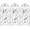 vidaXL Supporti da Giardino per Piante 3 pz Neri 40x100 cm in Ferro