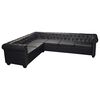 vidaXL Divano angolare Chesterfield 6 posti in pelle sintetica nera