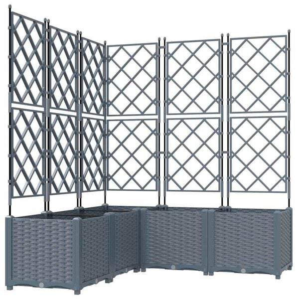 vidaXL Vaso da giardino 5 pcs Grigio Chiaro 120 x 120 x 143 cm Acciaio