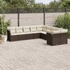 vidaXL Set Divani da Giardino 10pz con Cuscini in Polyrattan Marrone