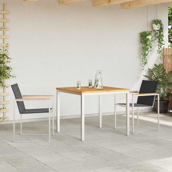 vidaXL Set da Pranzo per Giardino 3 pcs Marrone Legno di teak solido
