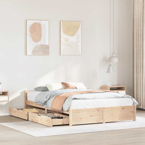 vidaXL Letto senza Materasso 120x190 cm in Legno Massello di Pino