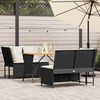 vidaXL Set Divani da Giardino 3 pz con Cuscini in Polyrattan Nero