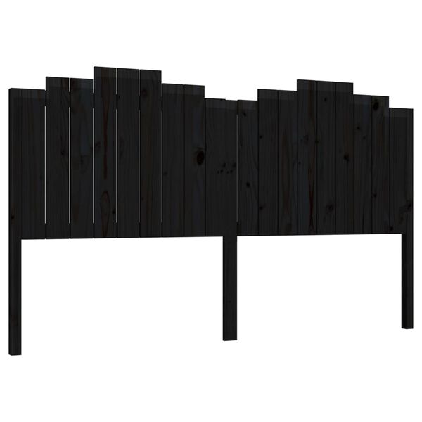 vidaXL Testiera per Letto Nera 186x4x100 cm in Legno Massello di Pino