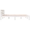 vidaXL Giroletto in Legno Massello 135x190 cm Bianco Small Double