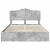 vidaXL Letto con Contenitore con testiera Grigio cemento 150 x 200 cm