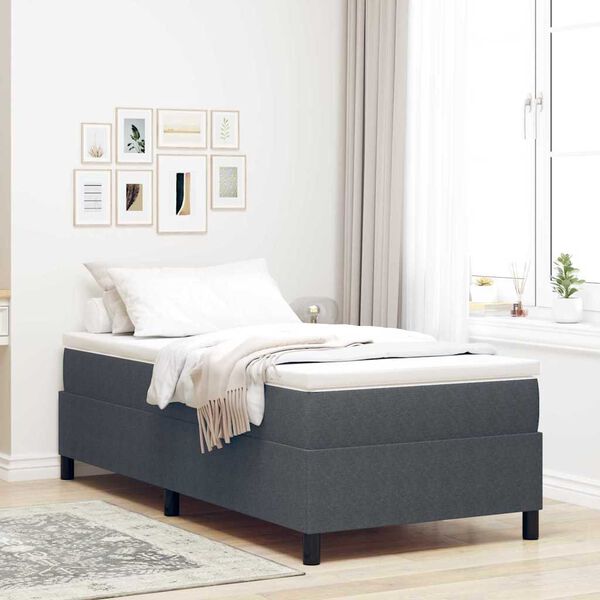 vidaXL Letto a molle Grigio Scuro e Bianco 90 x 200 cm