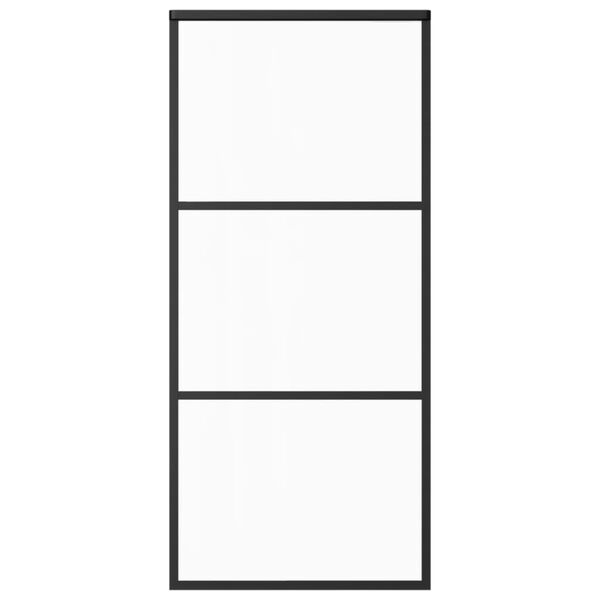 vidaXL Porta Scorrevole con Kit Montaggio Vetro ESG Alluminio 90x205cm