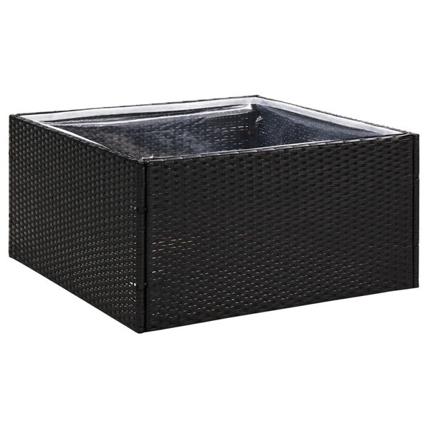 vidaXL Fioriera da Giardino Nero 80x80x40 cm in Polyrattan
