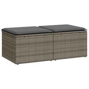 vidaXL Set Divano Giardino 2 pz con Cuscini Grigio Polyrattan Acacia